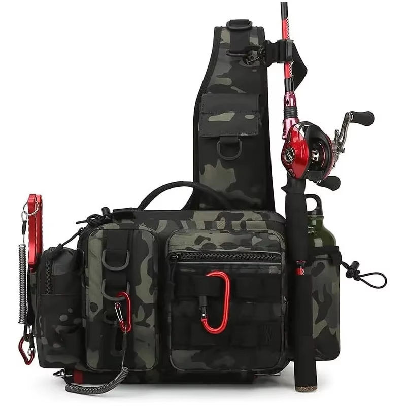 アウトドア戦術キャンプクライミングウエストスリングバッグクロ - Fishing Equipment Bag のレビューと価格