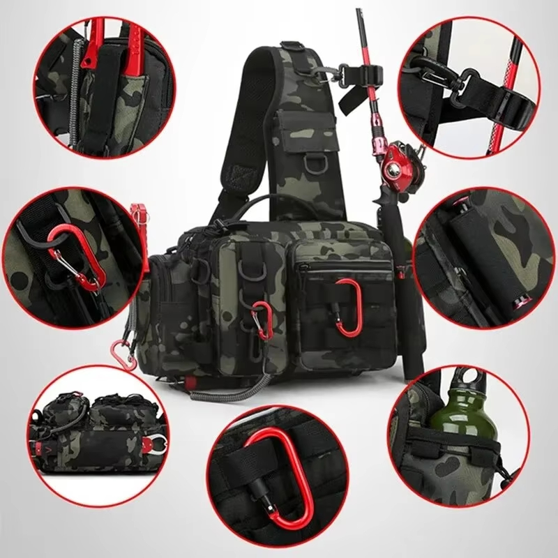 アウトドア戦術キャンプクライミングウエストスリングバッグクロ - Fishing Equipment Bag のレビューと価格