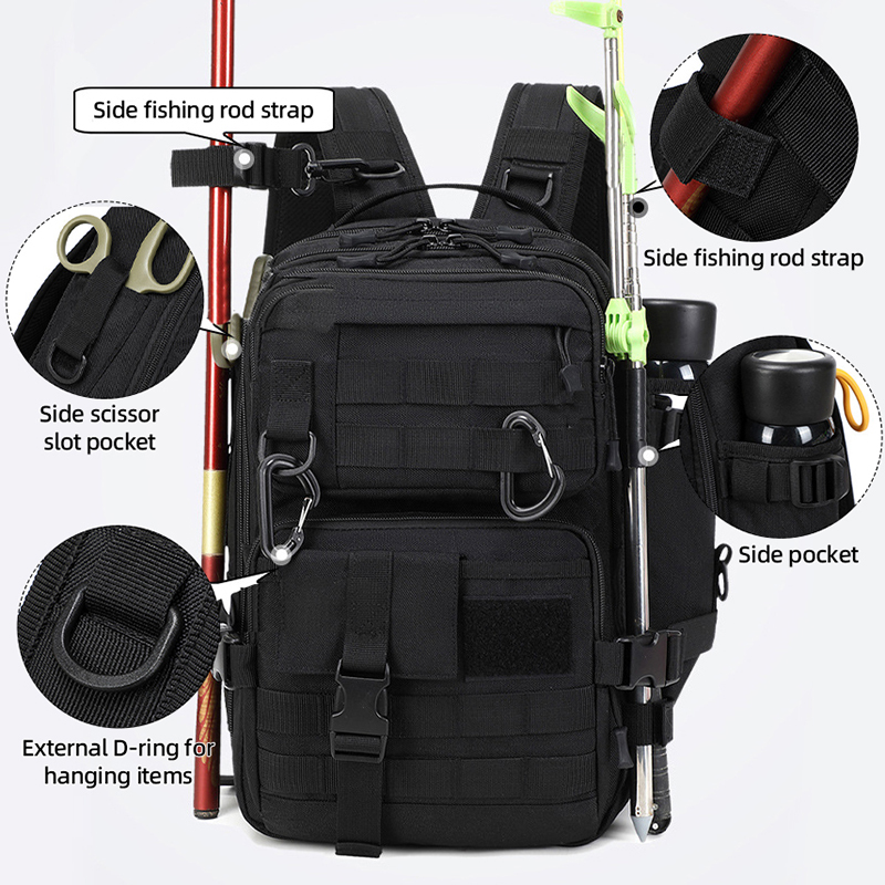 キャンプ用戦術バックパック、旅行用大型3日間アサルトパック、 - Fishing Equipment Bag のレビューと価格